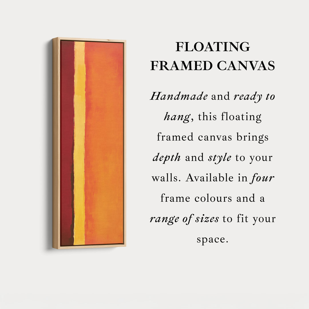 Oranje abstract lang verticaal groot canvas wanddecoratie