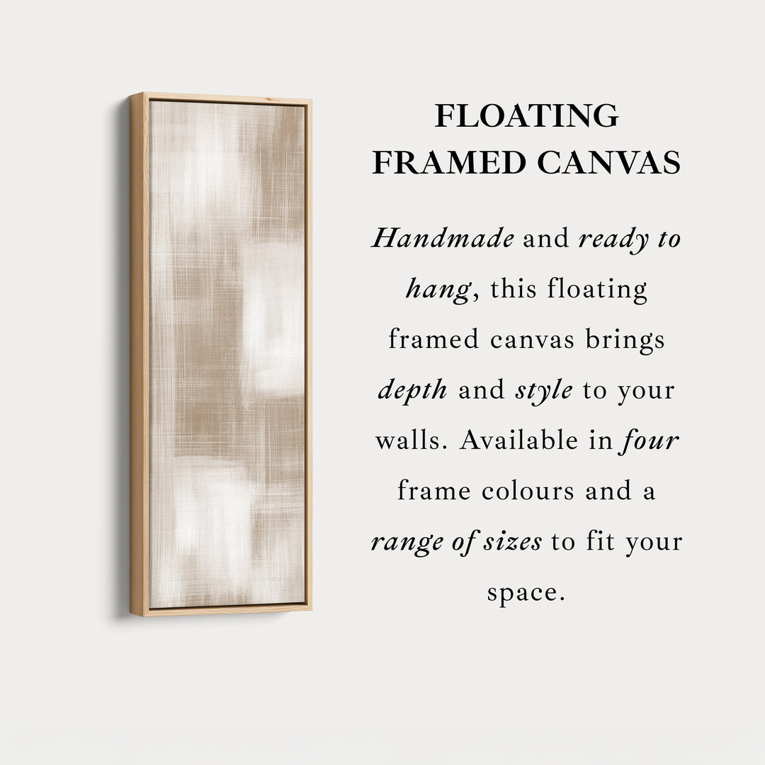 Beige & White Abstract Vertical Wall Decor Large Framed Canvas