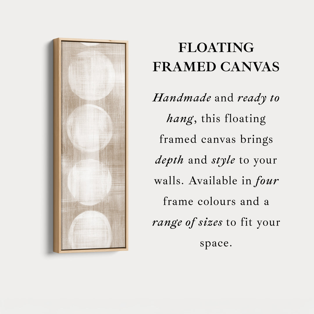 Minimalist Beige & White Abstract Vertical Wall Decor Large Framed Canvas