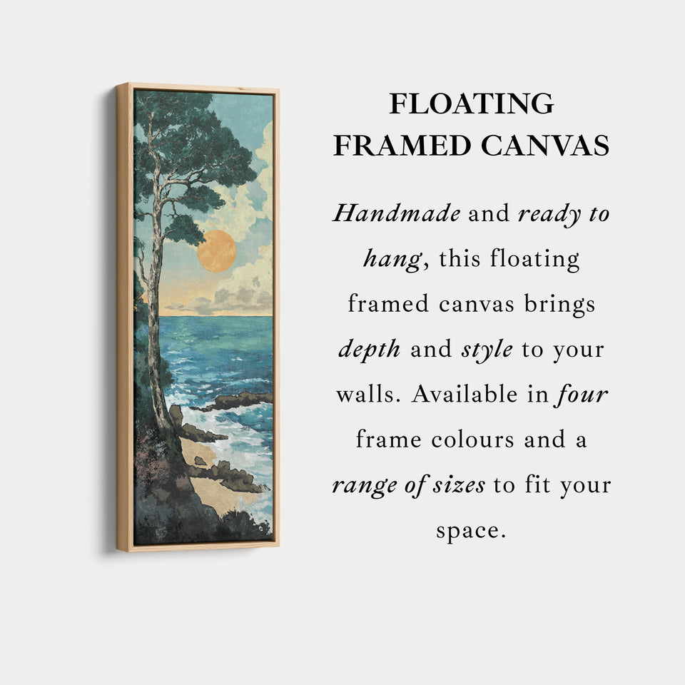 Coastal Big Framed Pictures Tall Narrow Vertical Wall Art