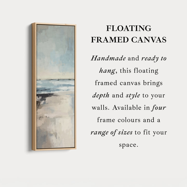 Tall Wall Art Coastal Beige And Blue Vertical Canvas For Bedroom