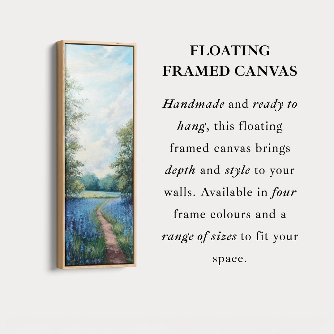 Bluebell Large Painting Vertical Long Wall Art Large Canvas Decor