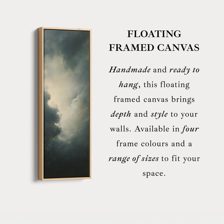 Large Canvas Dramatic Cloud Framed Wall Art Long Vertical Wall Decor