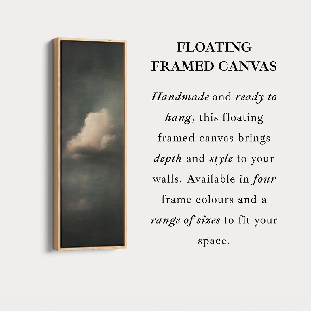 Dramatic Cloud Large Canvas Framed Wall Art Long Vertical Wall Decor