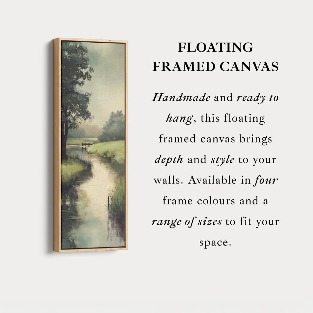 Large Long Vertical Wall Art Large Framed Canvas Tranquil River Picture