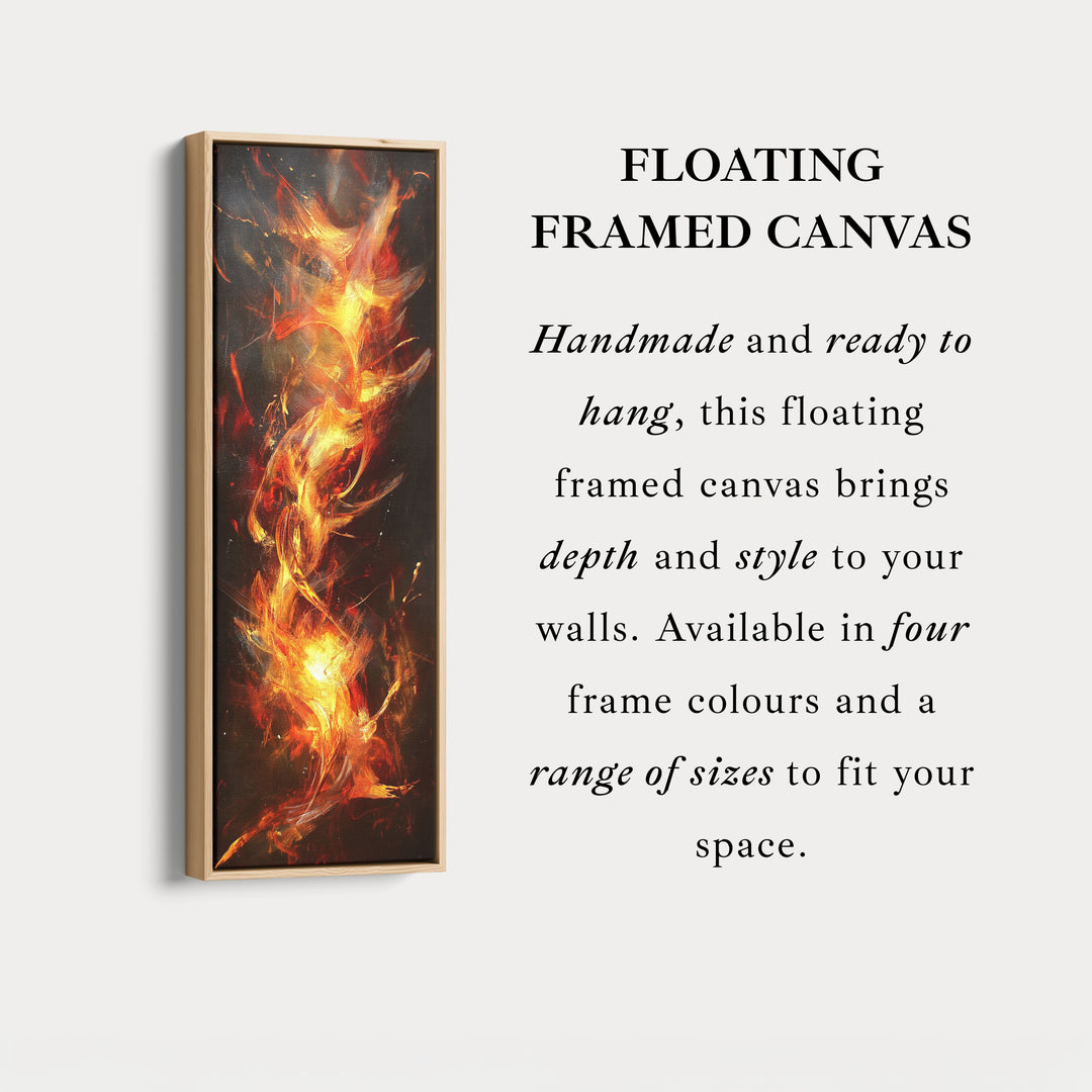 Abstract Flames Long Narrow Vertical Large Canvas Wall Decor