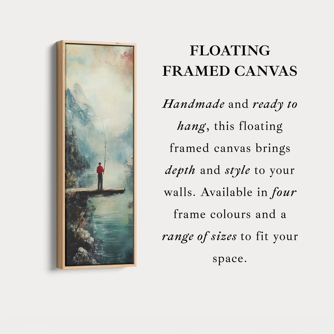 Long Narrow Vertical Large Canvas Wall Decor Fishing