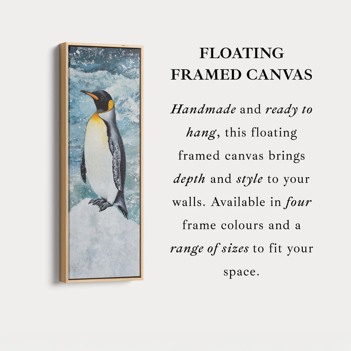 Emperor Penguin Long Narrow Vertical Large Canvas Wall Decor