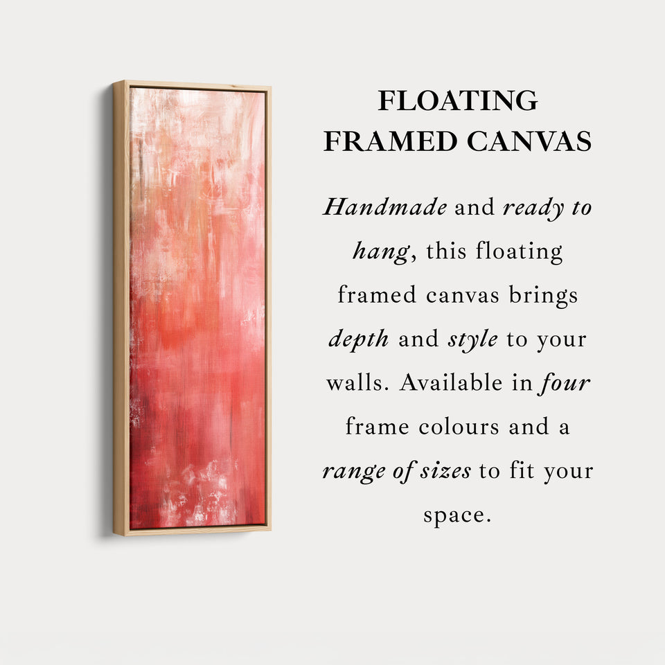 Abstract Red Vertical Tall Wall Art Large Framed Canvas