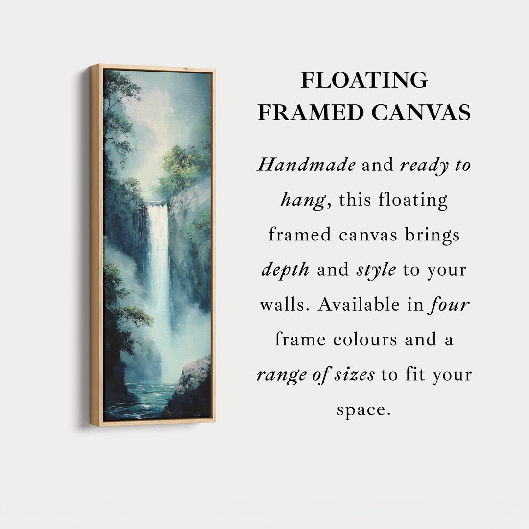 Waterfall Vertical Tall Wall Art Large Framed Canvas