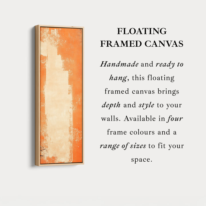 Abstract Orange Living Room Decor Vertical Wall Art - Tall Long Narrow Vertical