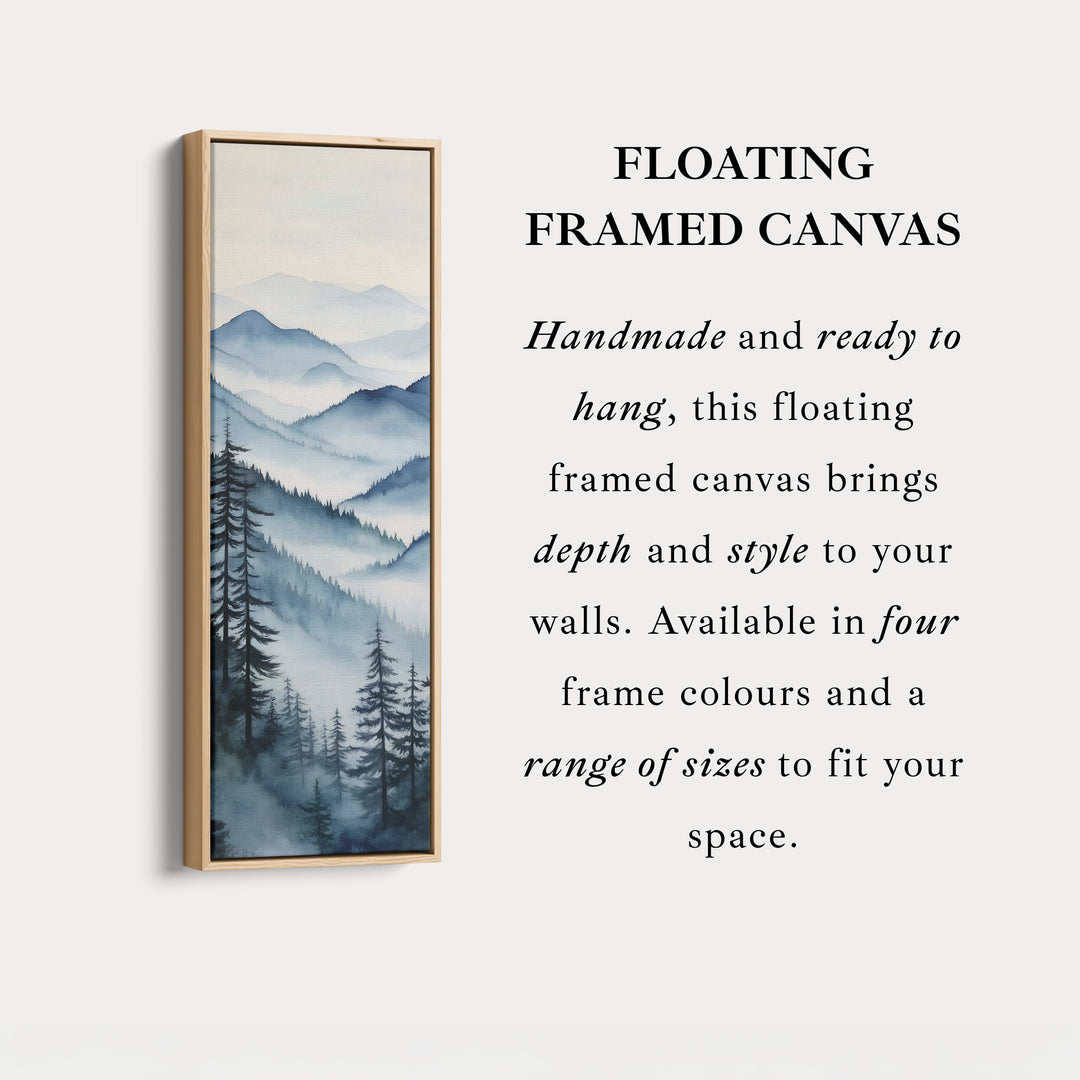 Watercolour Mountains Long Narrow Vertical Wall Art Large Canvas Wall Decor