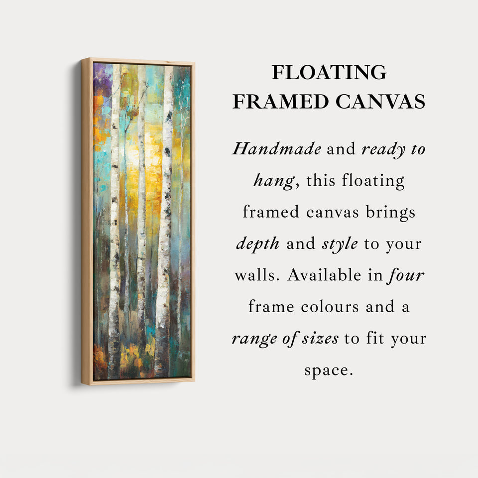 Birch Tree Long Narrow Vertical Wall Art Large Canvas Wall Decor