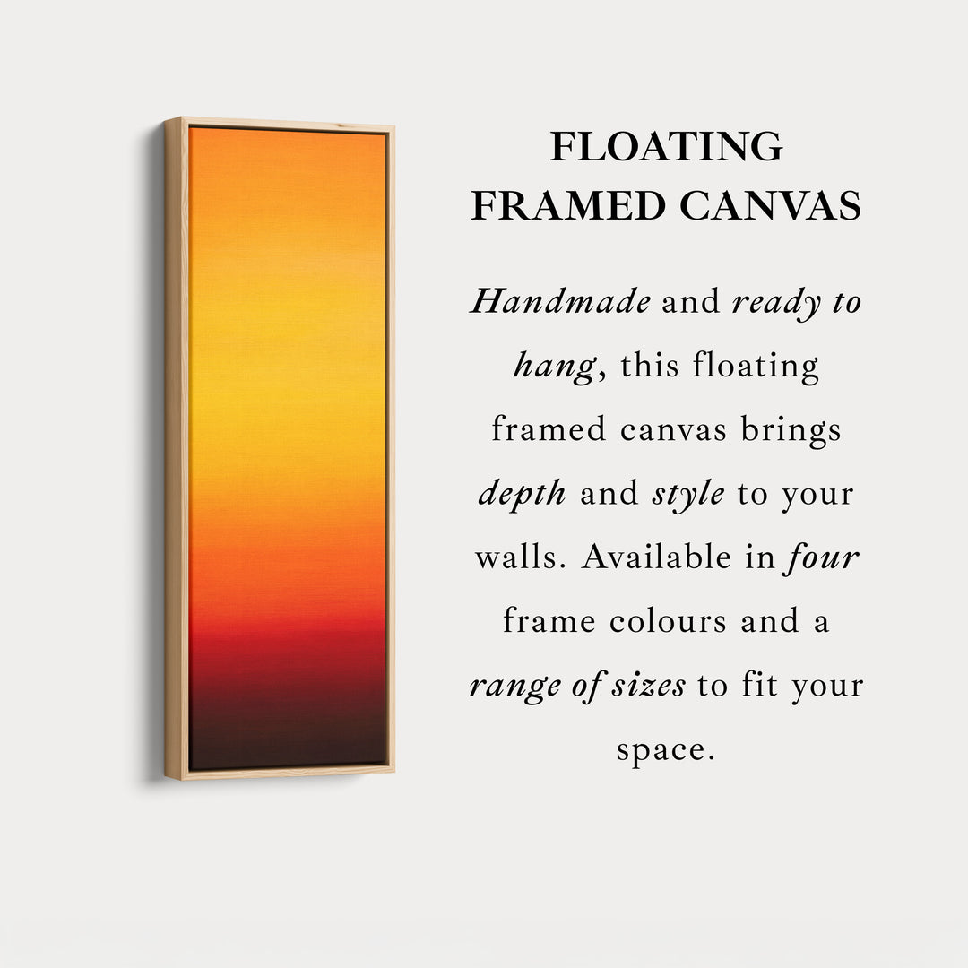 Minimalist Orange Living Room Decor Vertical Wall Art - Tall Long Narrow Vertical