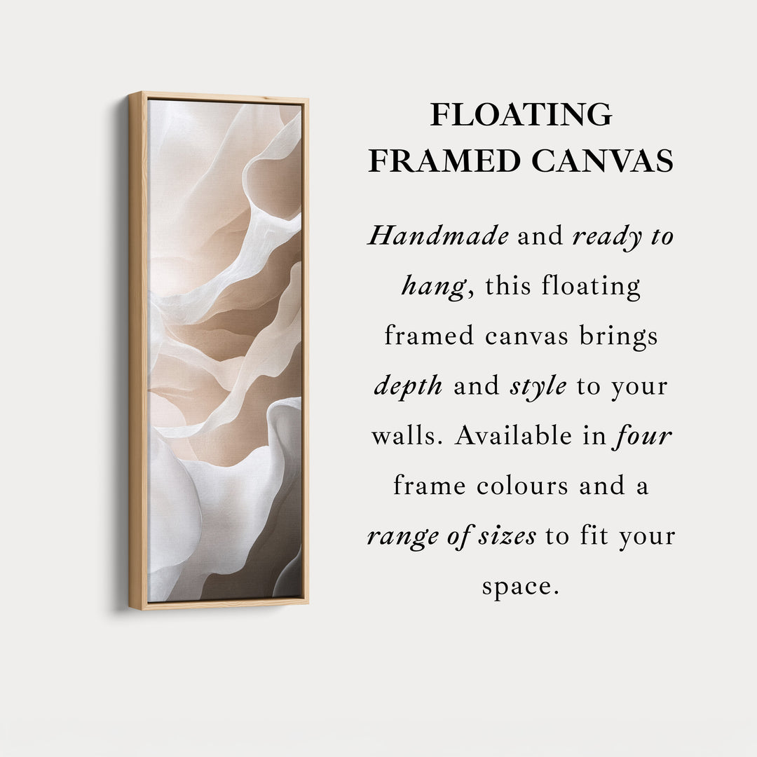 Beige & White Long Narrow Vertical Wall Art Large Canvas Decor