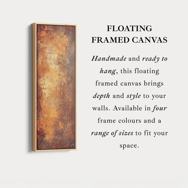 Rustic Brown & Orange Abstract Large Canvas Long Narrow Vertical Wall Art Decor