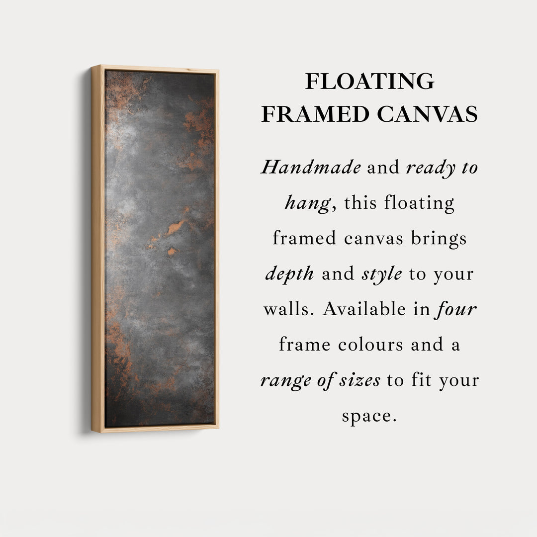 Toile abstraite rustique grise grande longue étroite verticale décoration murale