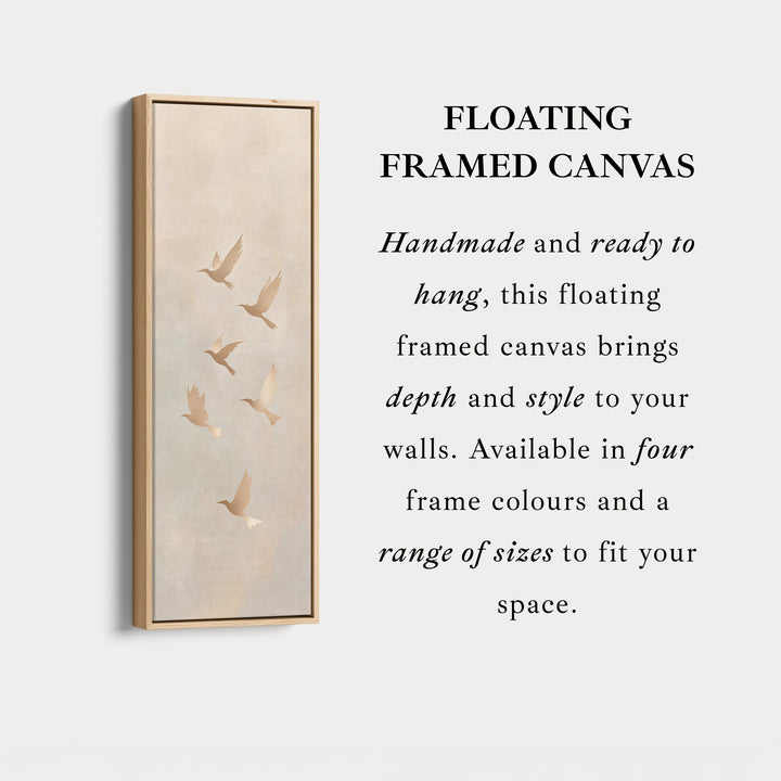 Beige & Gold Neutral Framed Canvas Wall Art For Living Room