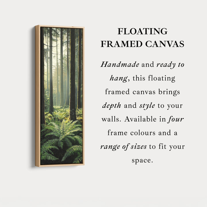 Fern Forest Long Narrow Framed Canvas Wall Art For Living Room