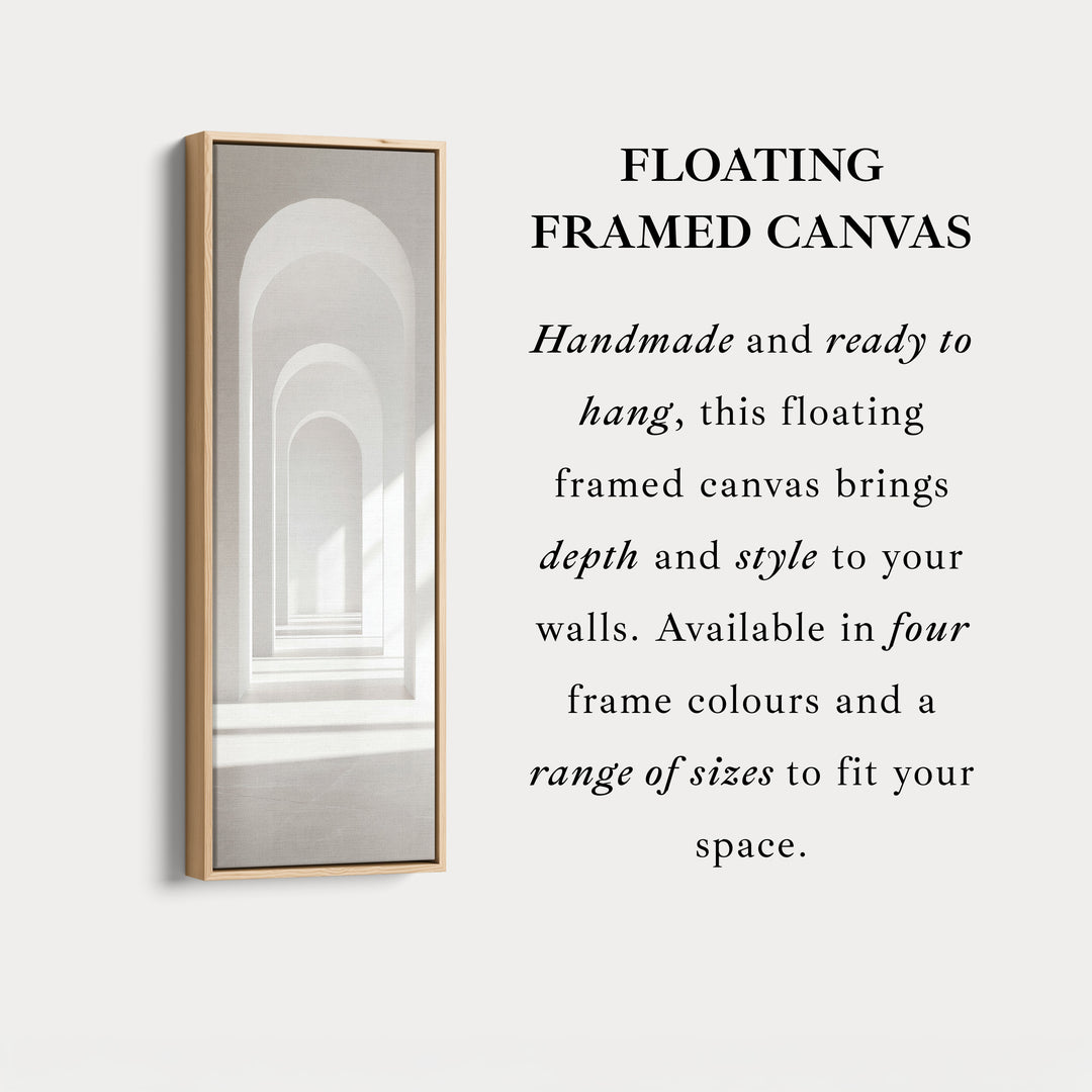 Minimalist White Arch Tall Vertical Framed Canvas Decor