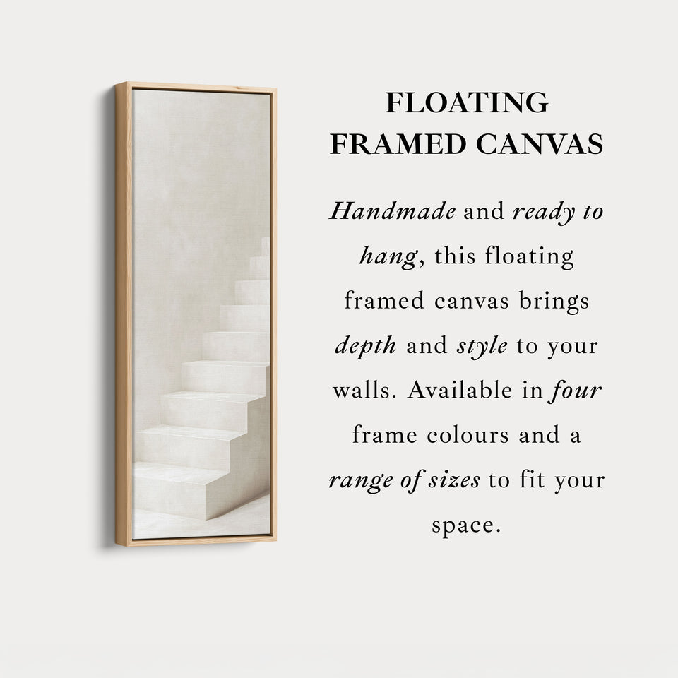 Minimalist Steps Long Tall Vertical Framed Canvas Wall Art