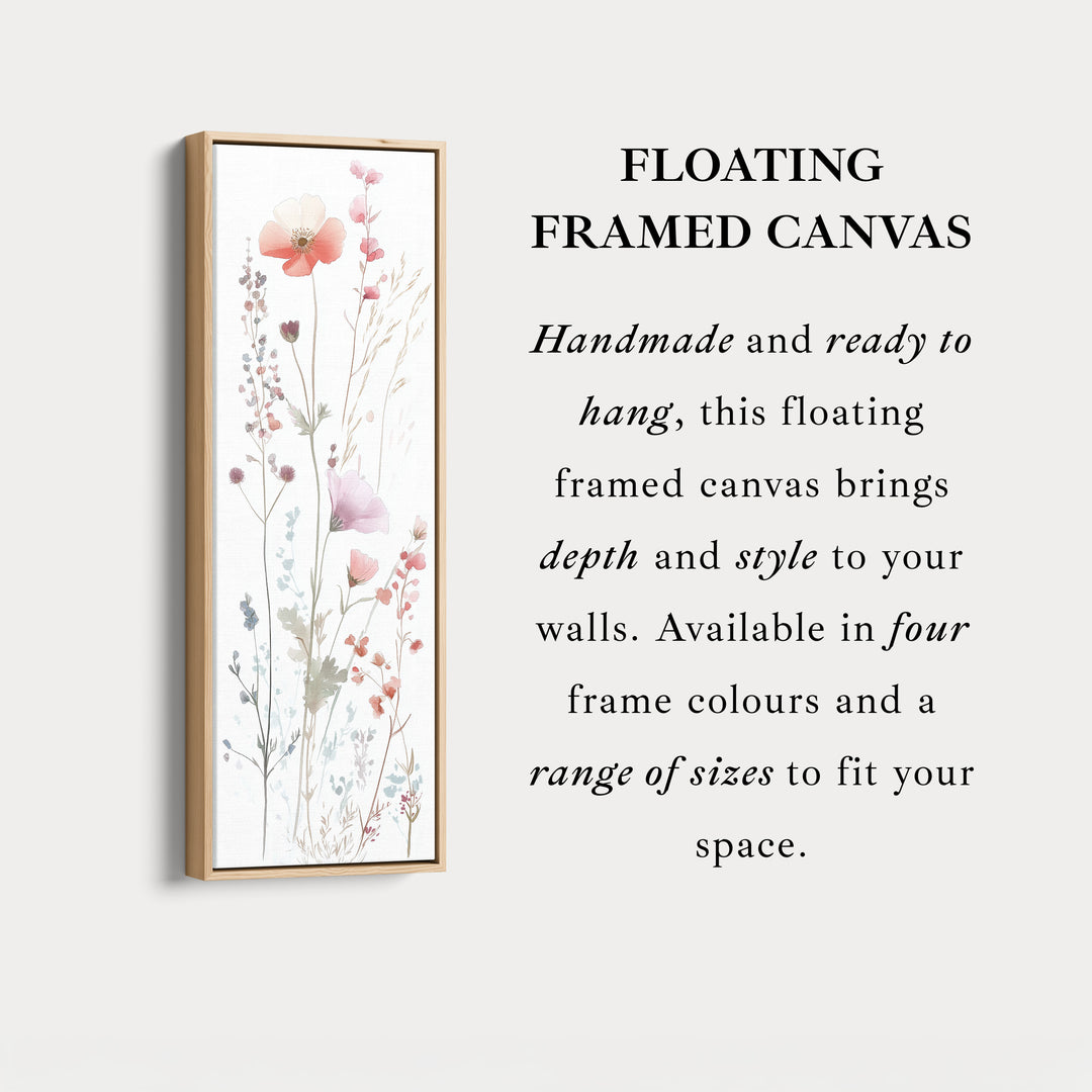Wild Flower Long Tall Vertical Framed Canvas Wall Art