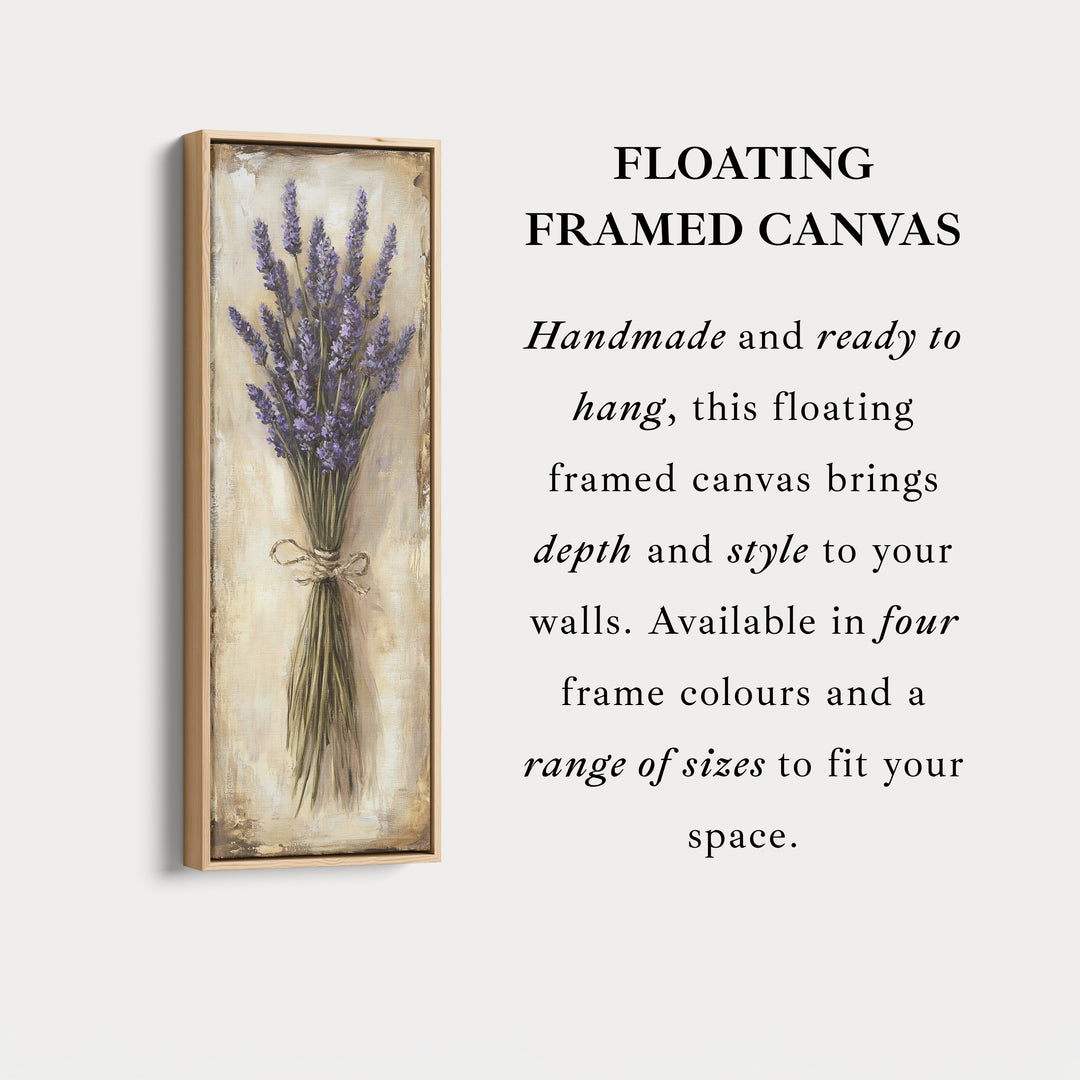 Kitchen Wall Art Long Vertical Framed Canvas Decor Lavender