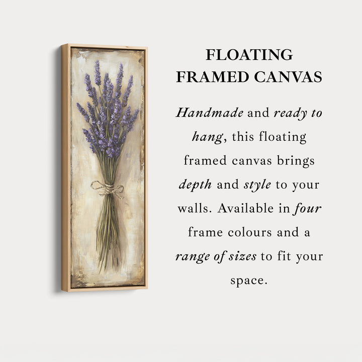 Kitchen Wall Art Long Vertical Framed Canvas Decor Lavender