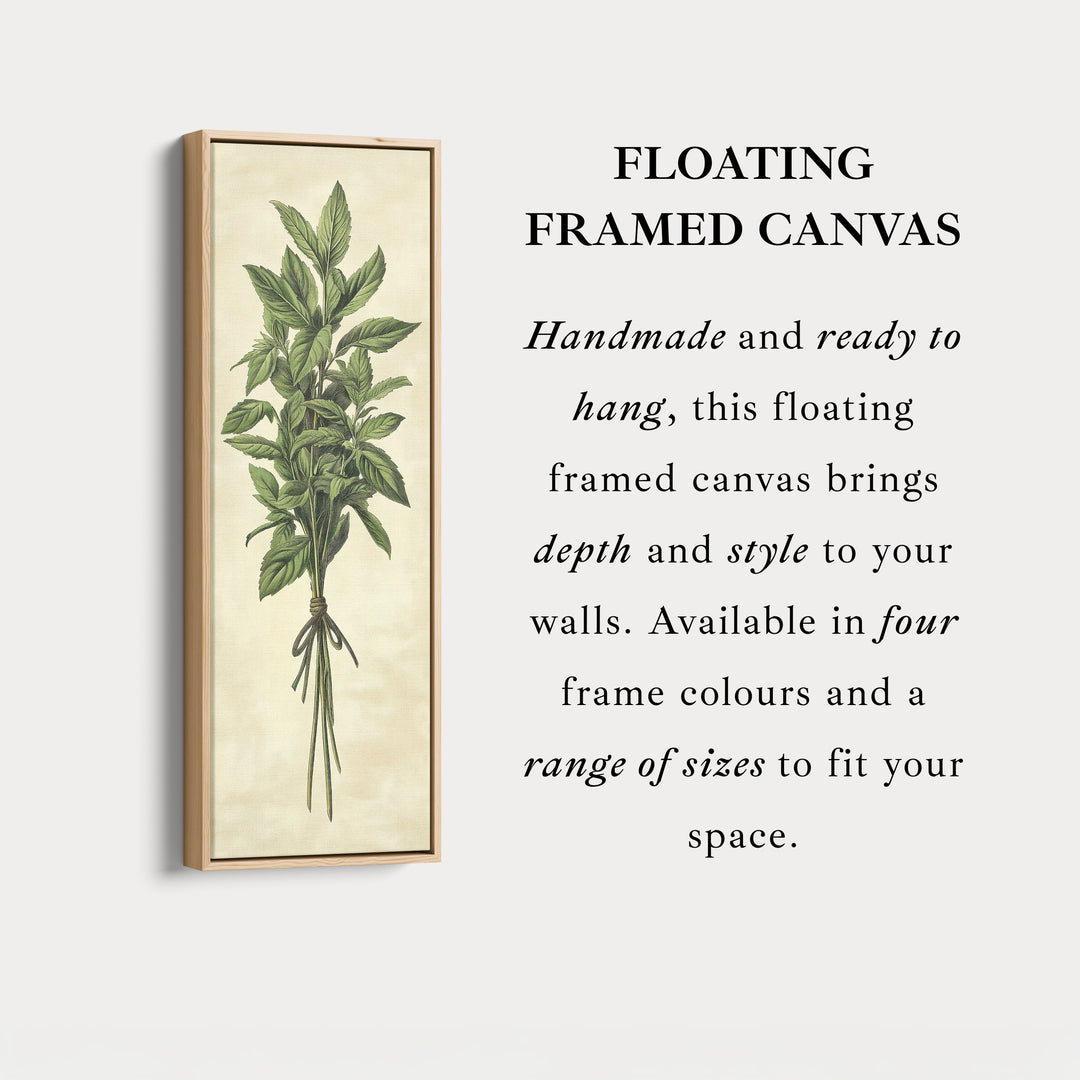 Kitchen Wall Art Long Vertical Framed Canvas Decor Mint