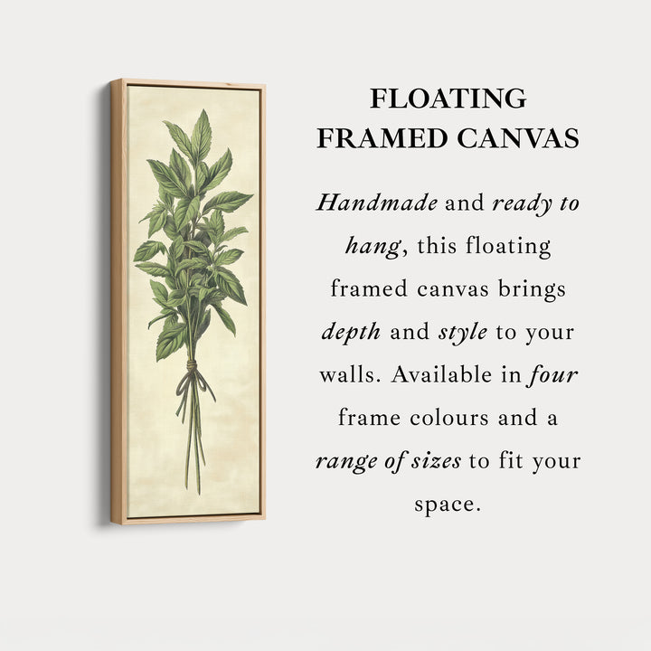 Kitchen Wall Art Long Vertical Framed Canvas Decor Mint