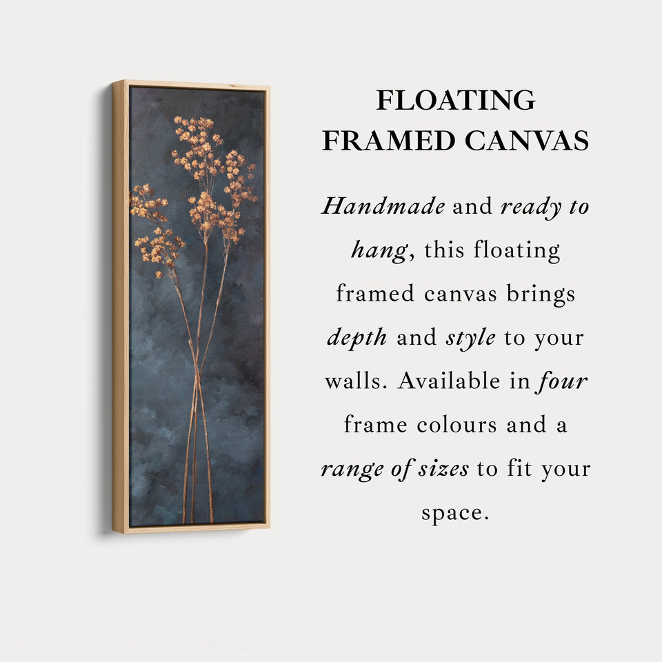 Vintage Wildflower Kitchen Tall Skinny Vertical Framed Canvas Decor