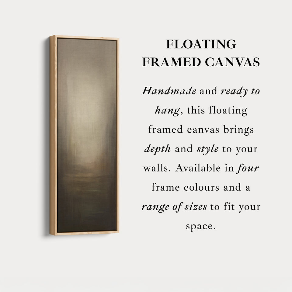 Abstract Dark Beige Long Vertical Tall Wall Art Large Framed Canvas