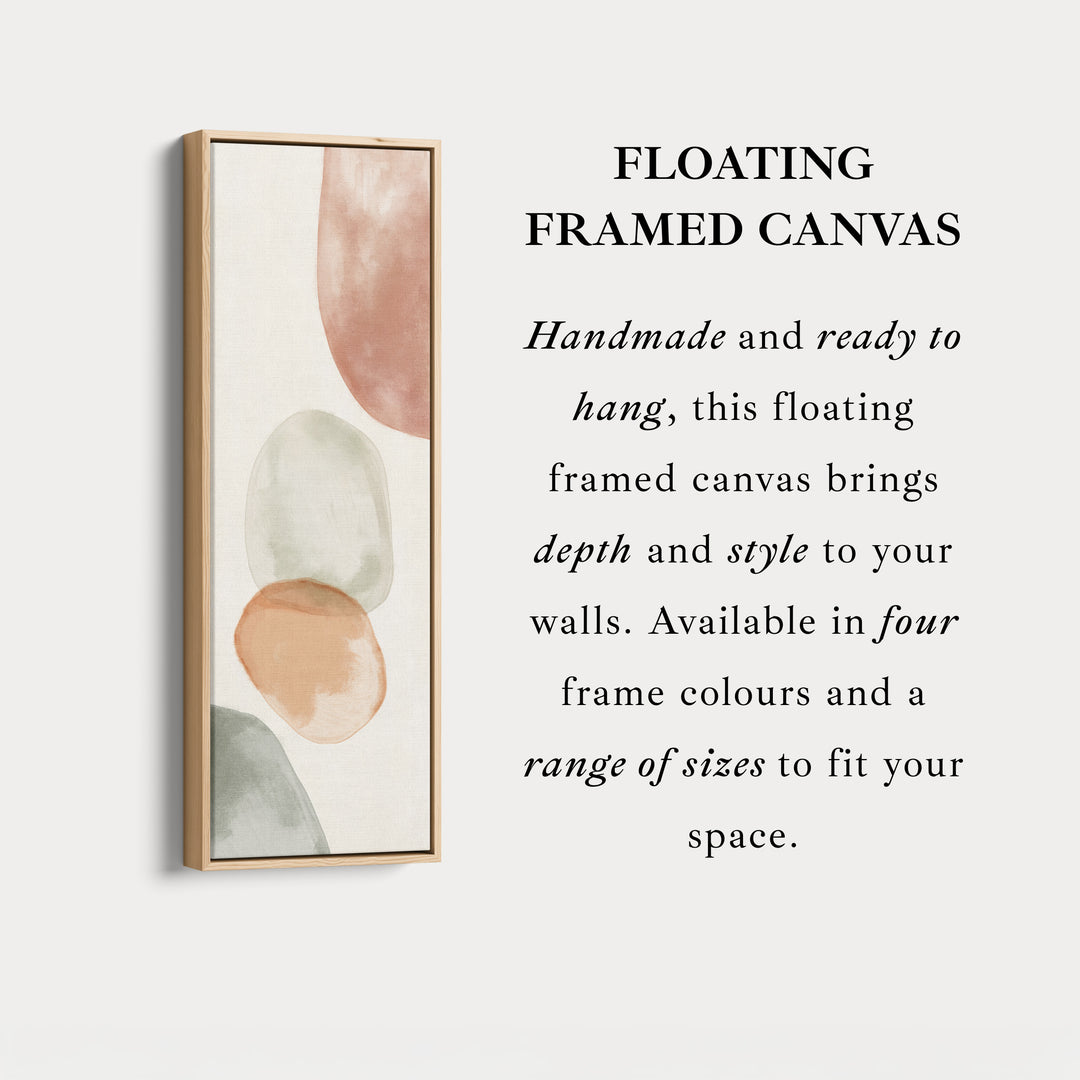 Vertical Beige Abstract Long Framed Canvas Decor