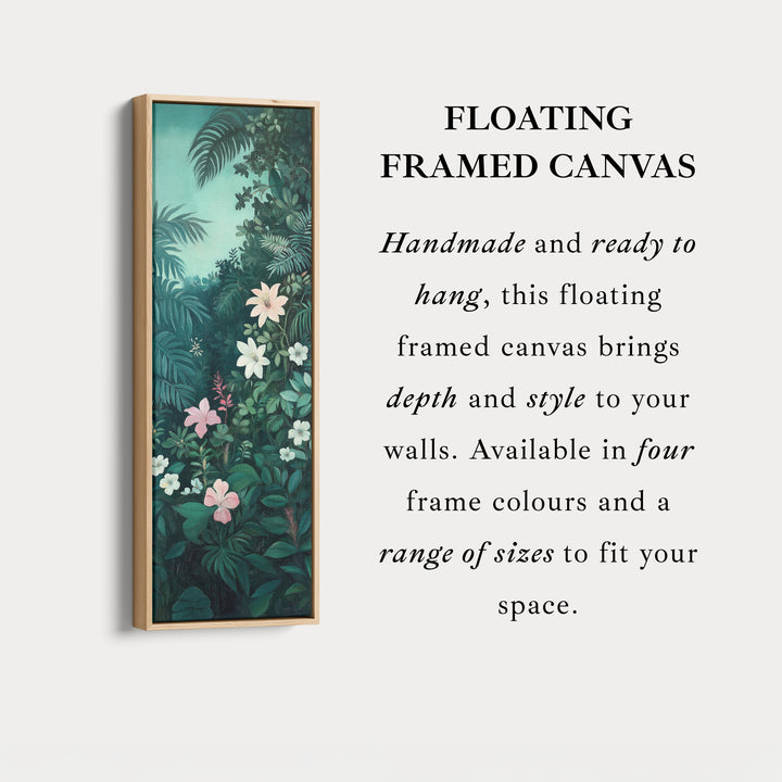 Tropical Jungle Tall Skinny Wall Decor Framed Canvas
