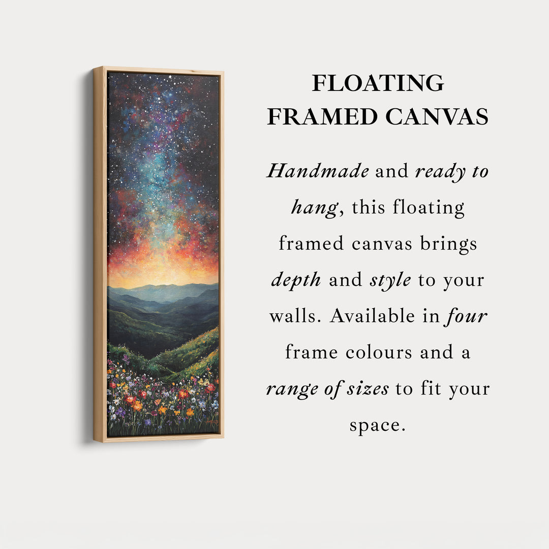 Starry Night Sky Tall Skinny Wall Decor Framed Canvas