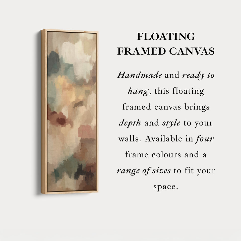 Tall Canvas Wall Art Warm Beige Brown Abstract For Living Room