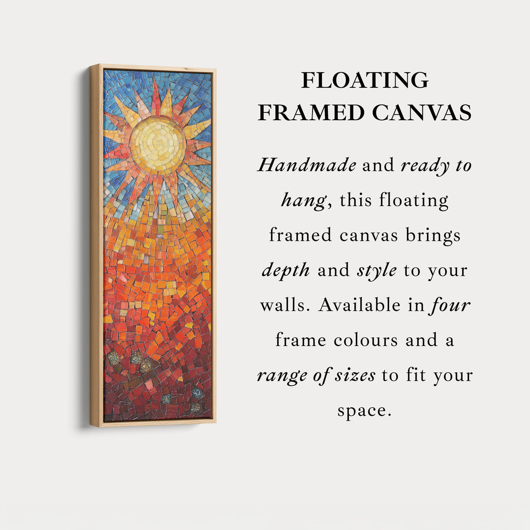 Mosaic Sun Burst Vertical Bedroom Wall Art Long & Narrow
