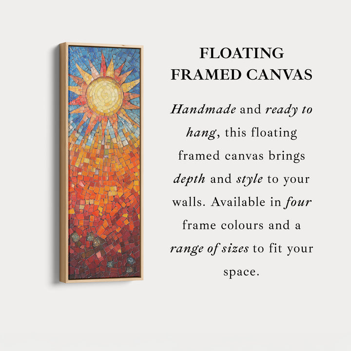 Mosaic Sun Burst Vertical Bedroom Wall Art Long & Narrow