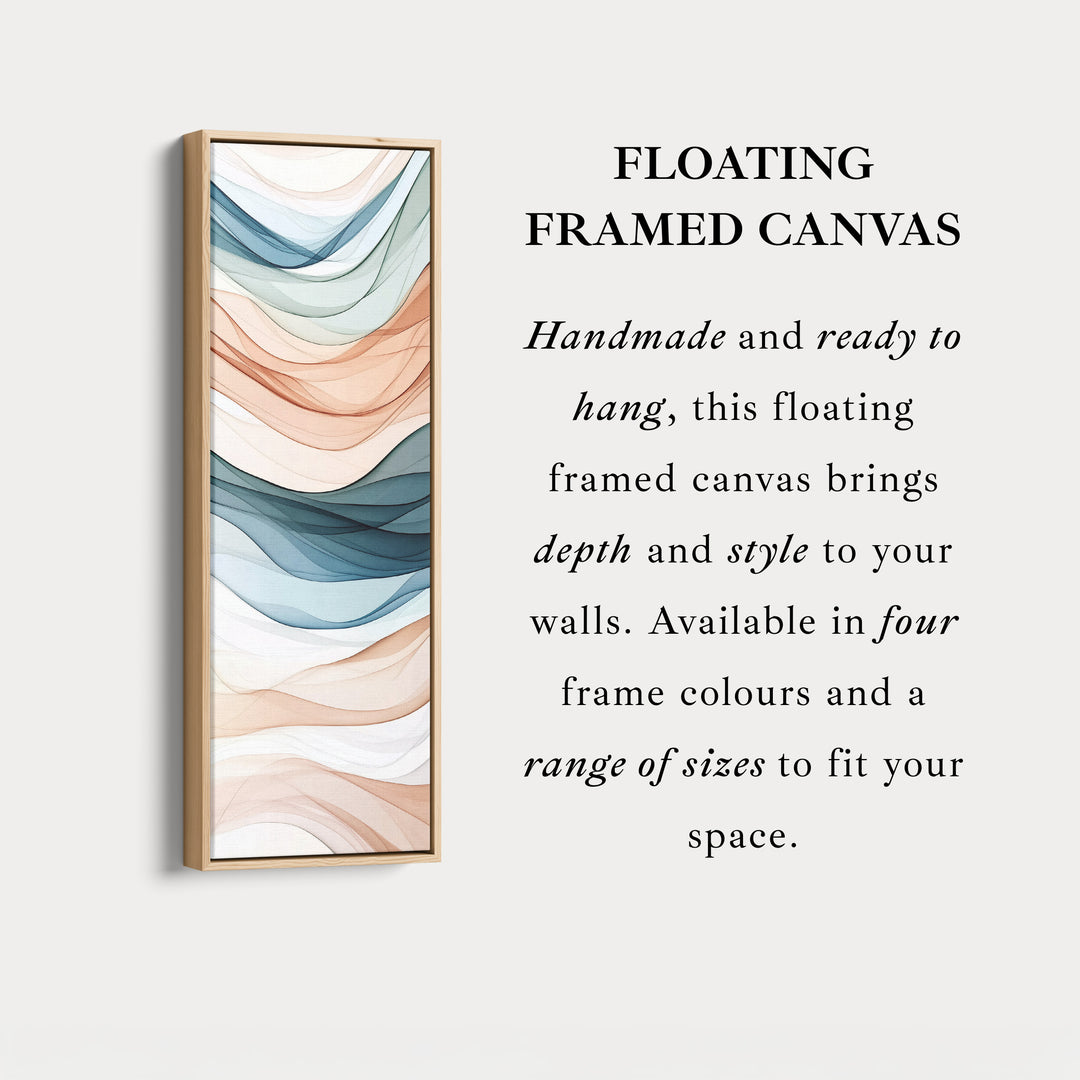 Long Narrow Vertical Wall Art Neutral Wave