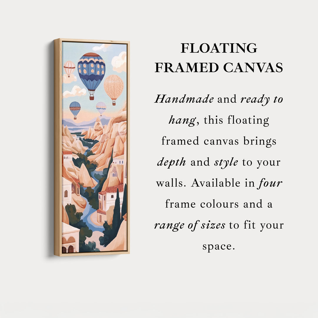 Cappadocia Balloons Vertical Framed Canvas Wall Decor