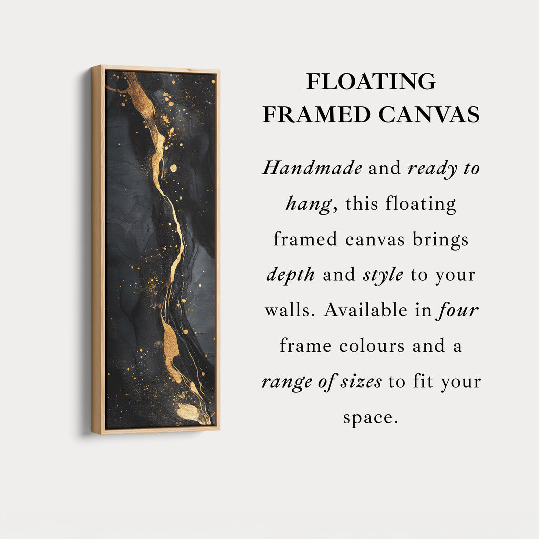 Vertical Bedroom Wall Art Gold & Black Abstract