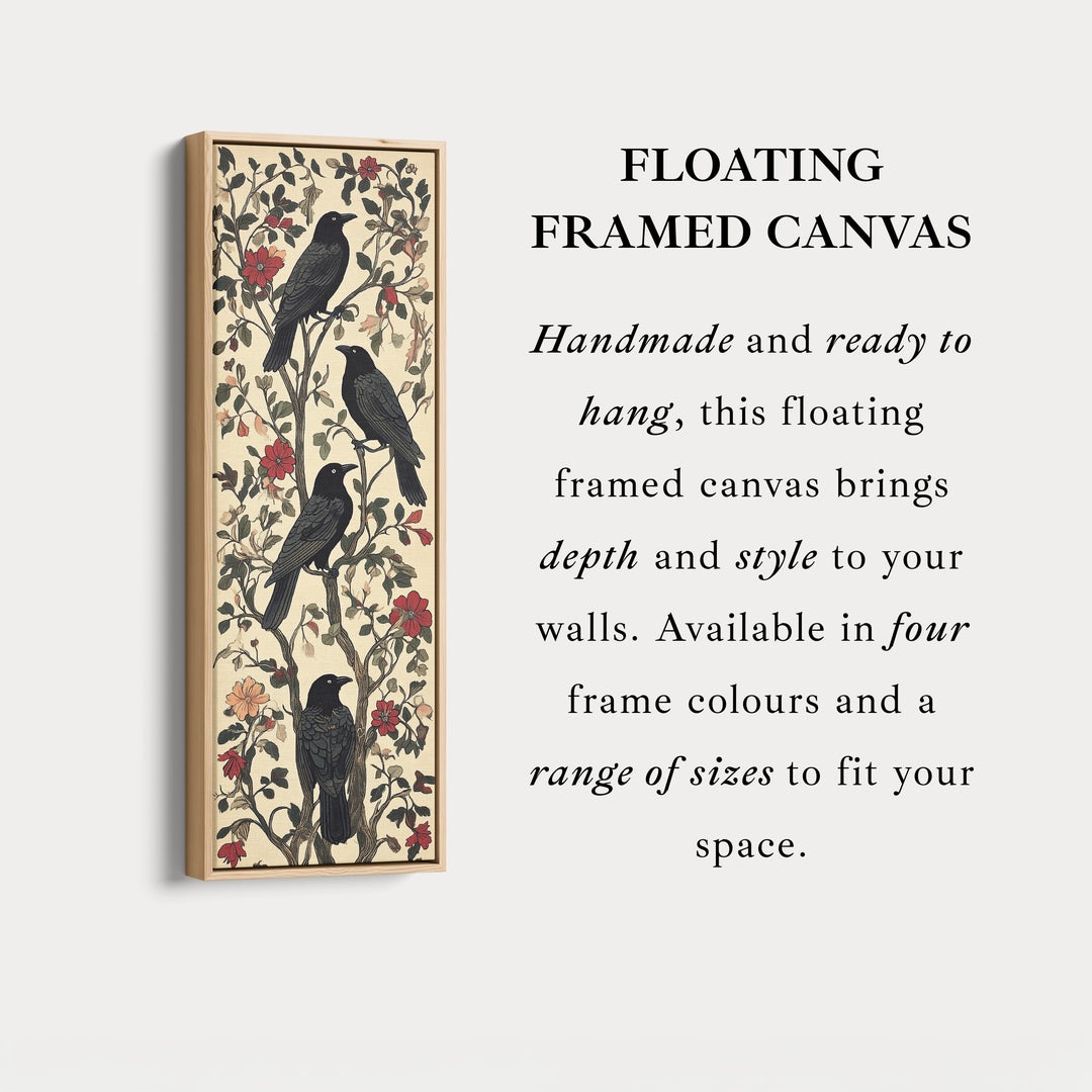 Black Ravens Vertical Long Wall Decor