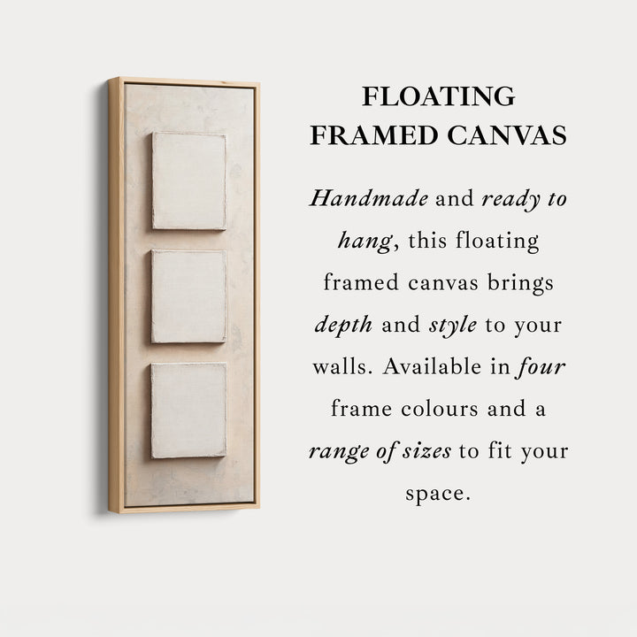 Minimalist Beige Vertical Framed Wall Decor