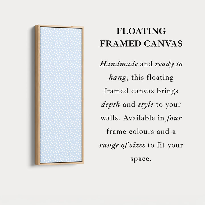 Vertical Long Wall Art Blue Polka Dot Wall Art