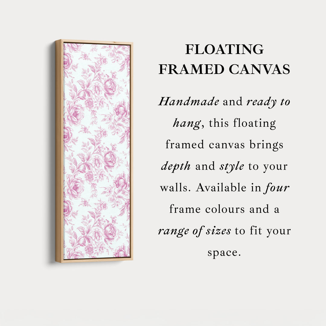 Vertical Floral Long Wall Art Pink Peonies
