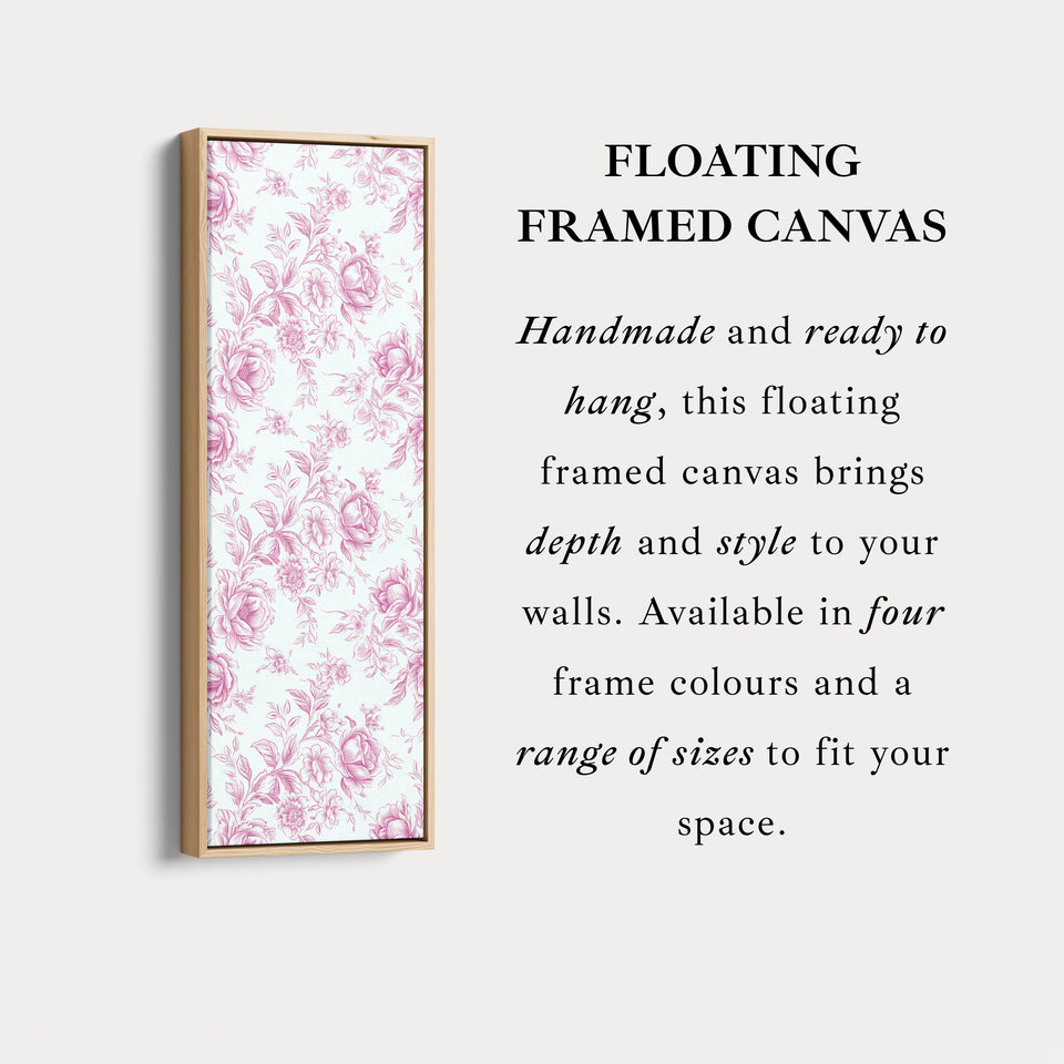 Vertical Floral Long Wall Art Pink Peonies