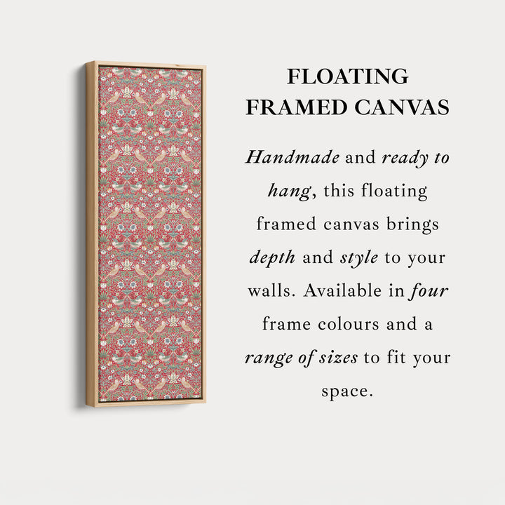 William Morris Strawberry Thief Red Vertical Long Wall Art