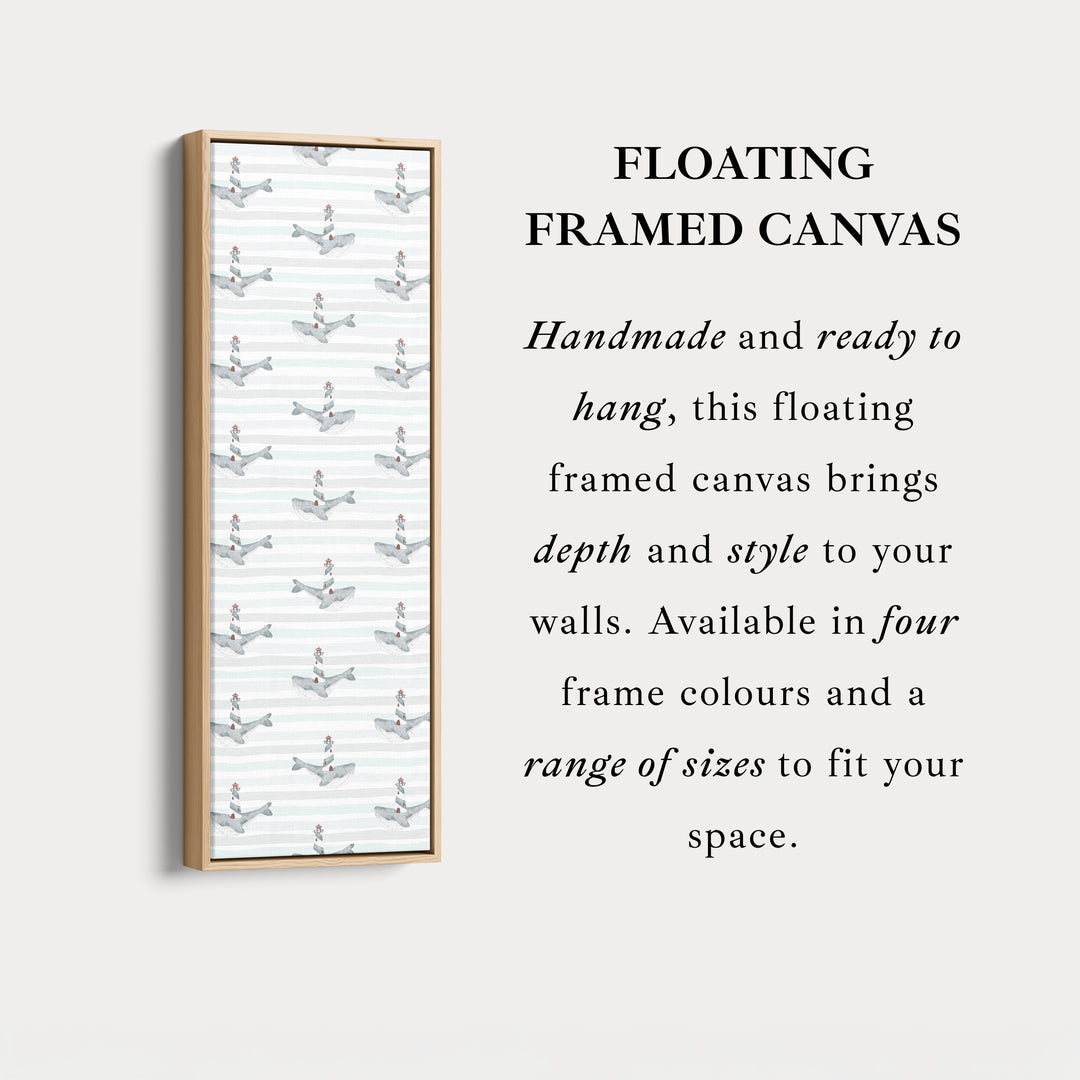 Vertical Kids Room Wall Decor Whales & Lighthouses