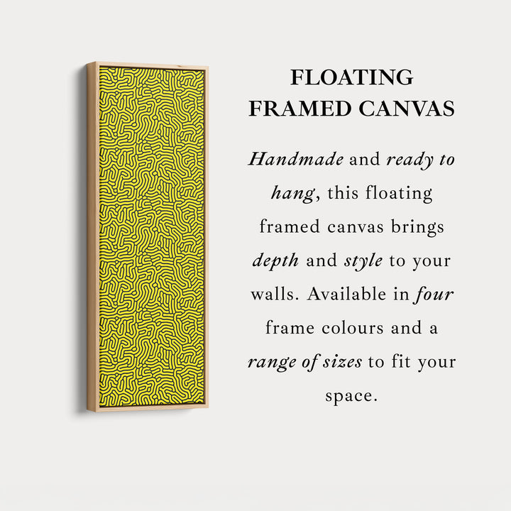 Yellow & Black Organic Pattern Long Vertical Wall Art