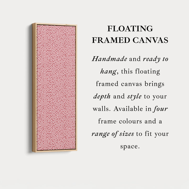 Art mural vertical long motif rouge et blanc